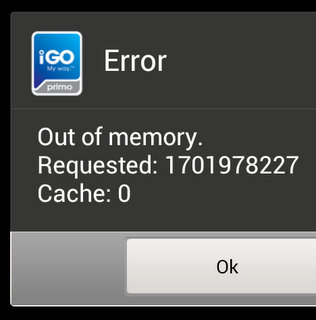 iGO out of memory – solved